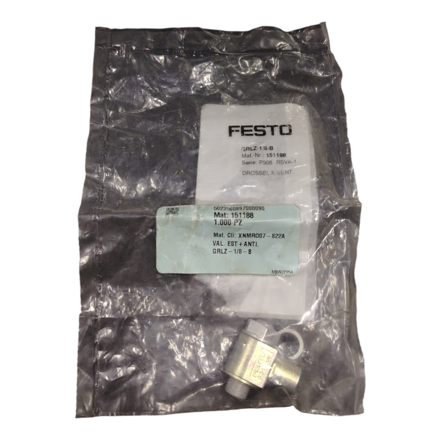 Festo GRLZ-1/8-B Válvula de estrangulación y antirretorno