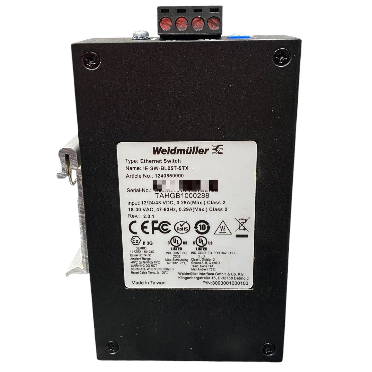 Weidmuller IE-SW-BL05T-5TX Conmutador