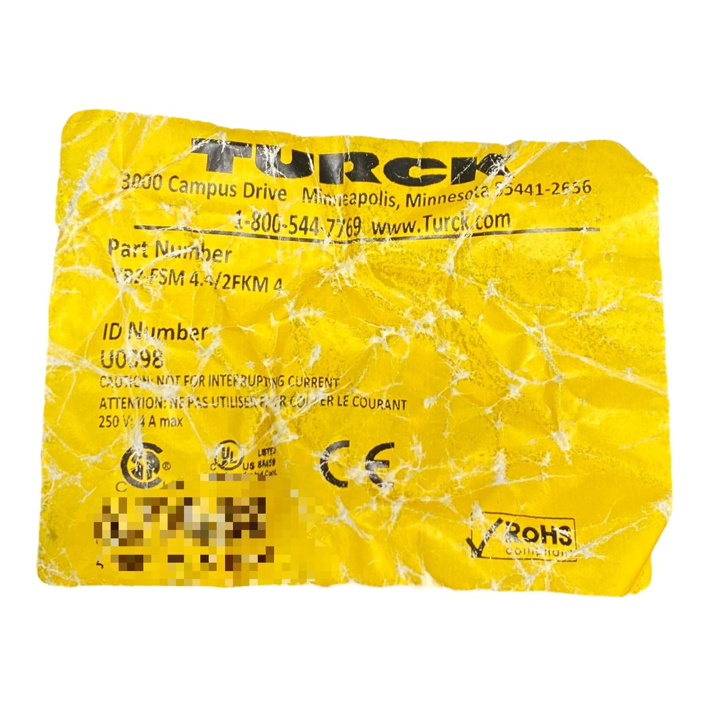 Turck Vb2-fsm 4.4/2fkm 4 Conector