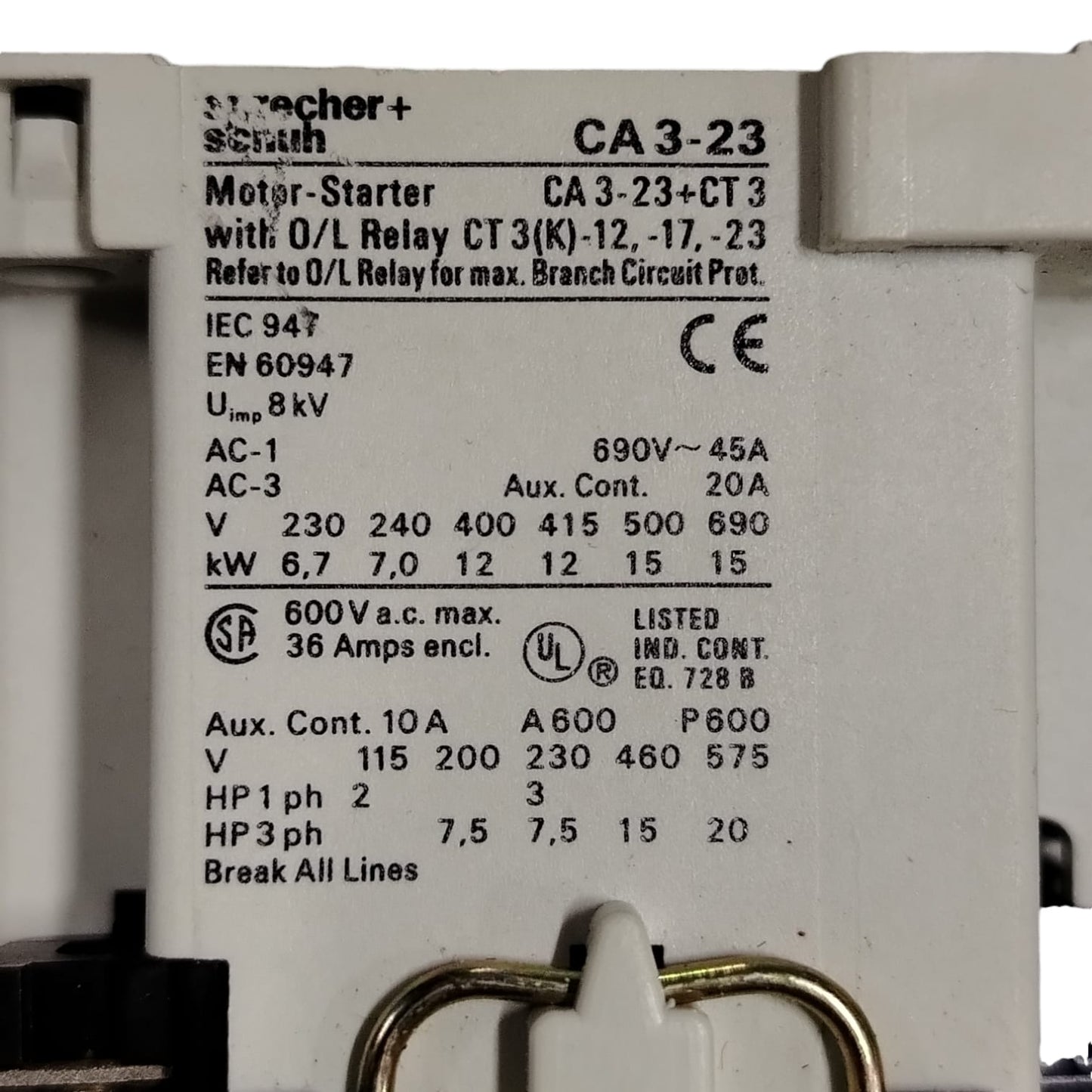SPRECHER+SCHUH CA3-23-10 Contactor