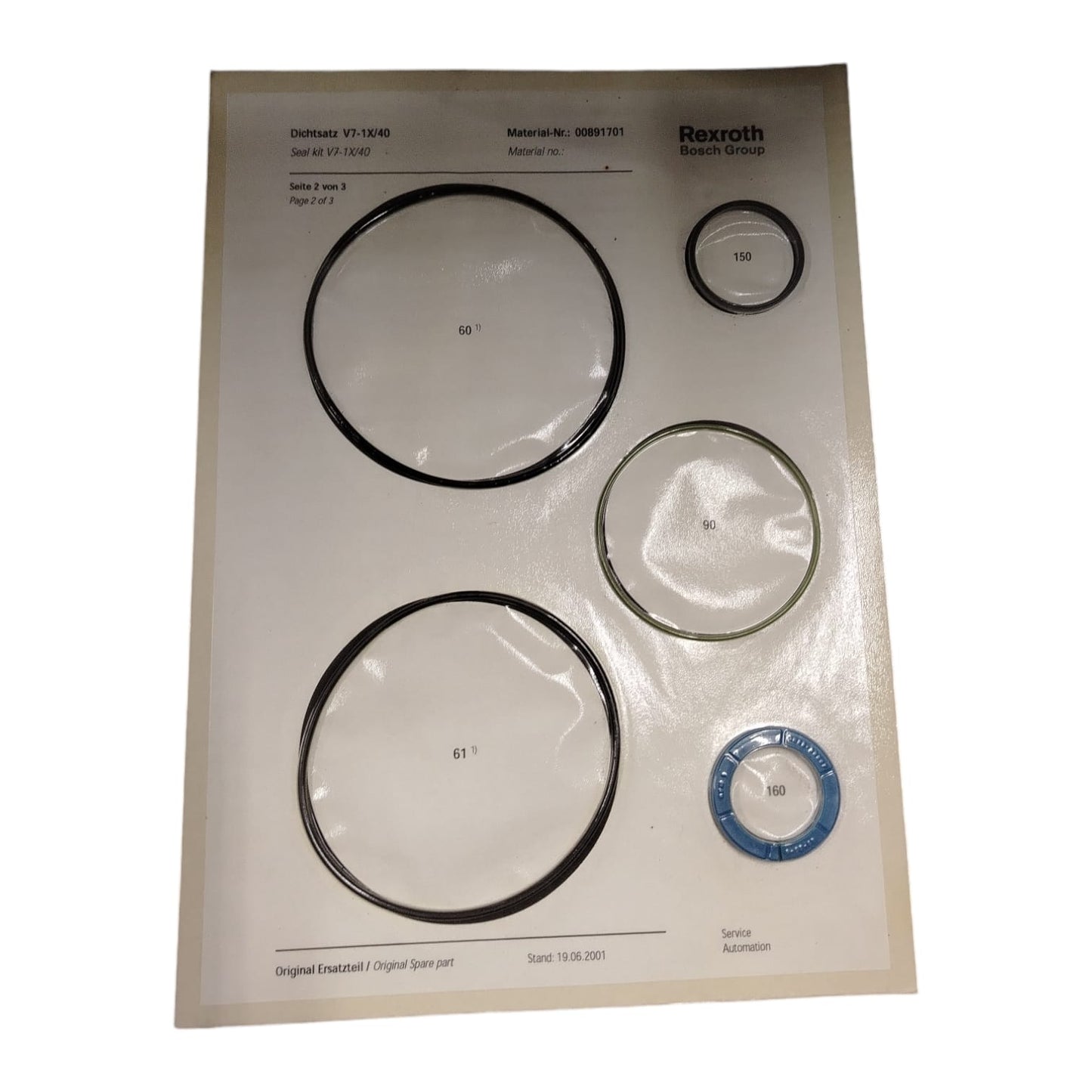 REXROTH V7-1X/40 Kit de gomas