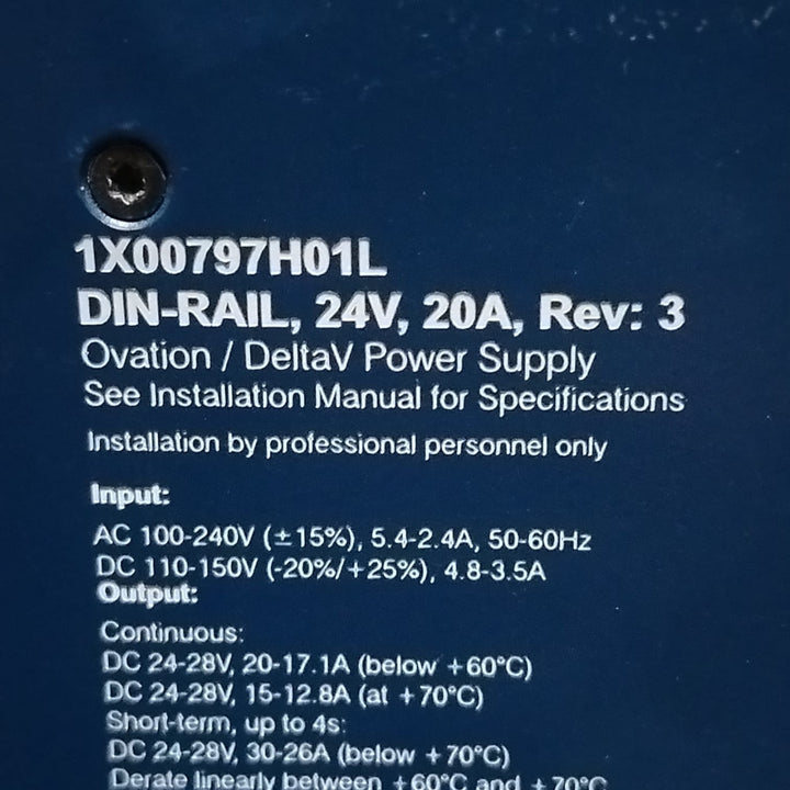 EMERSON 1X00797H01L Fuente de alimentación