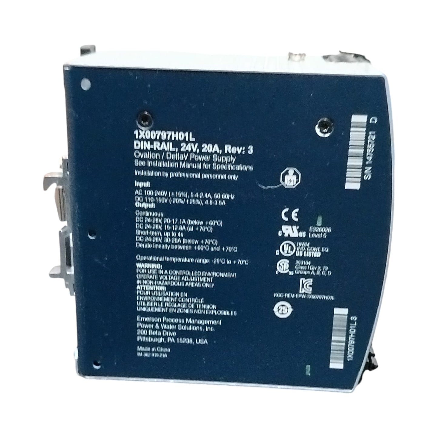 EMERSON 1X00797H01L Fuente de alimentación