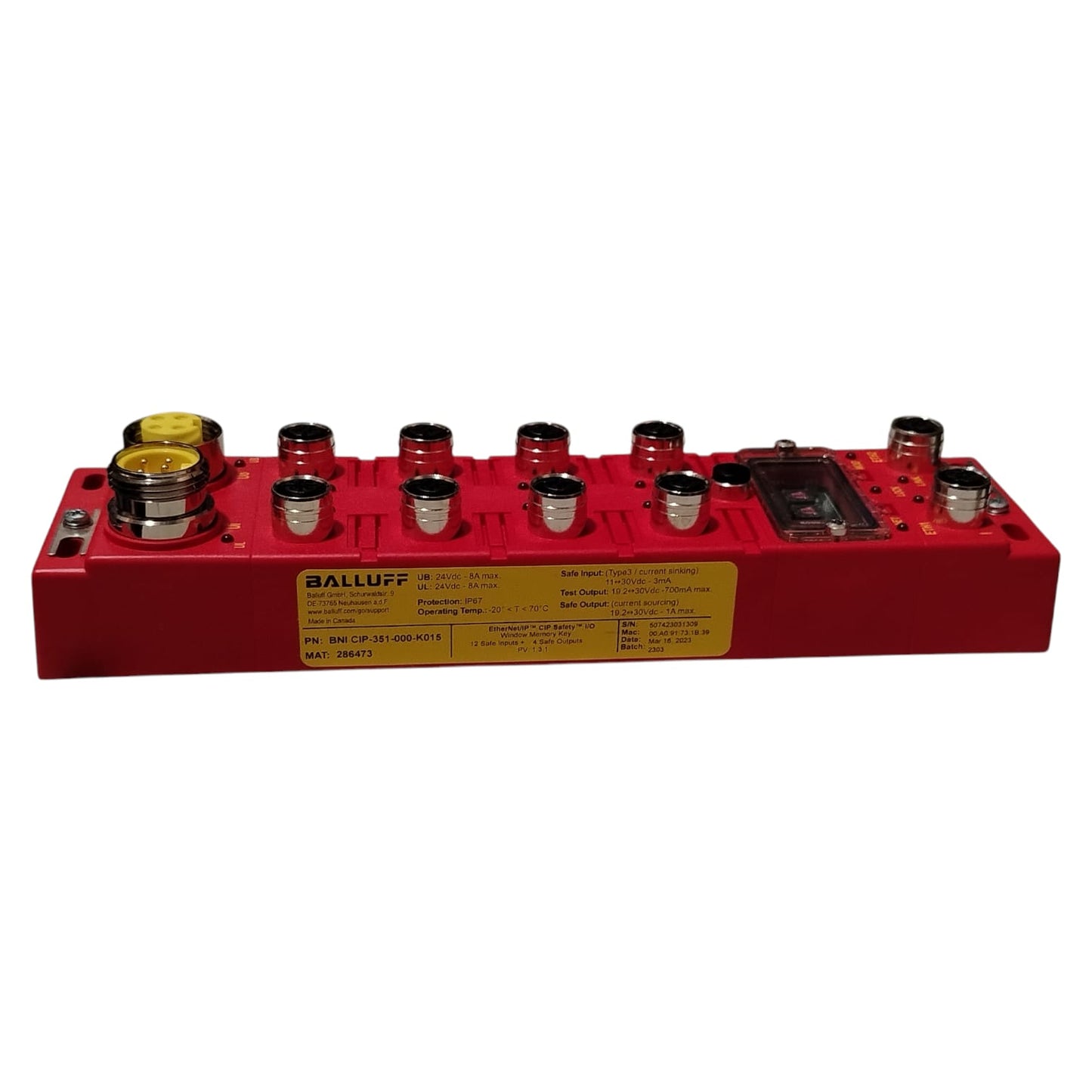 BALLUFF BNI CIP-351-000-K015 Módulo de E/S de seguridad CIP