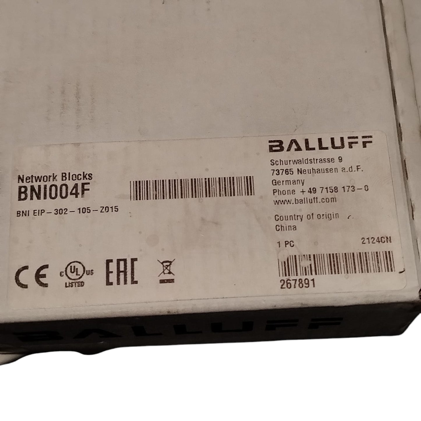 BALLUFF BNI004F BNI EIP-302-105-Z015 Módulo de red para Ethernet/IP