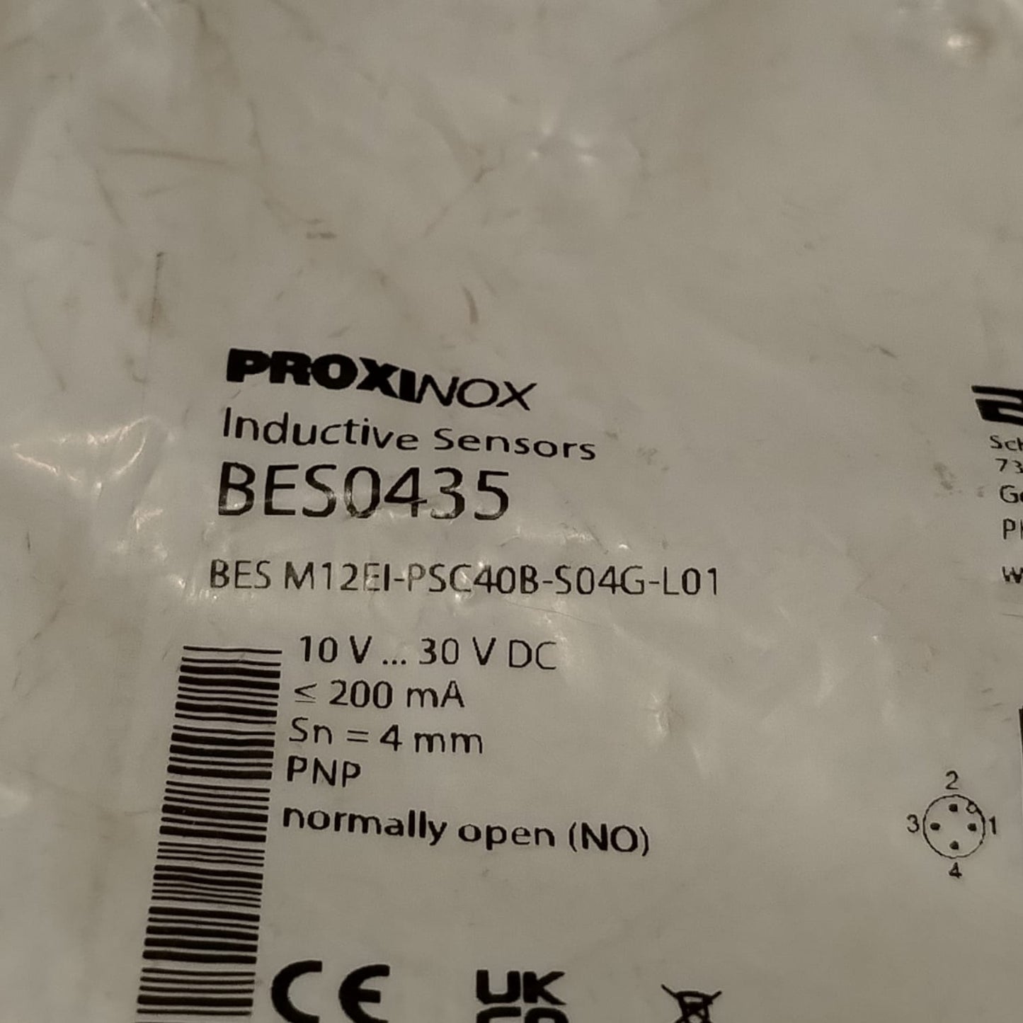BALLUFF BES0435 BES M12EI-PSC40B-S04G-L01 Sensor inductivo