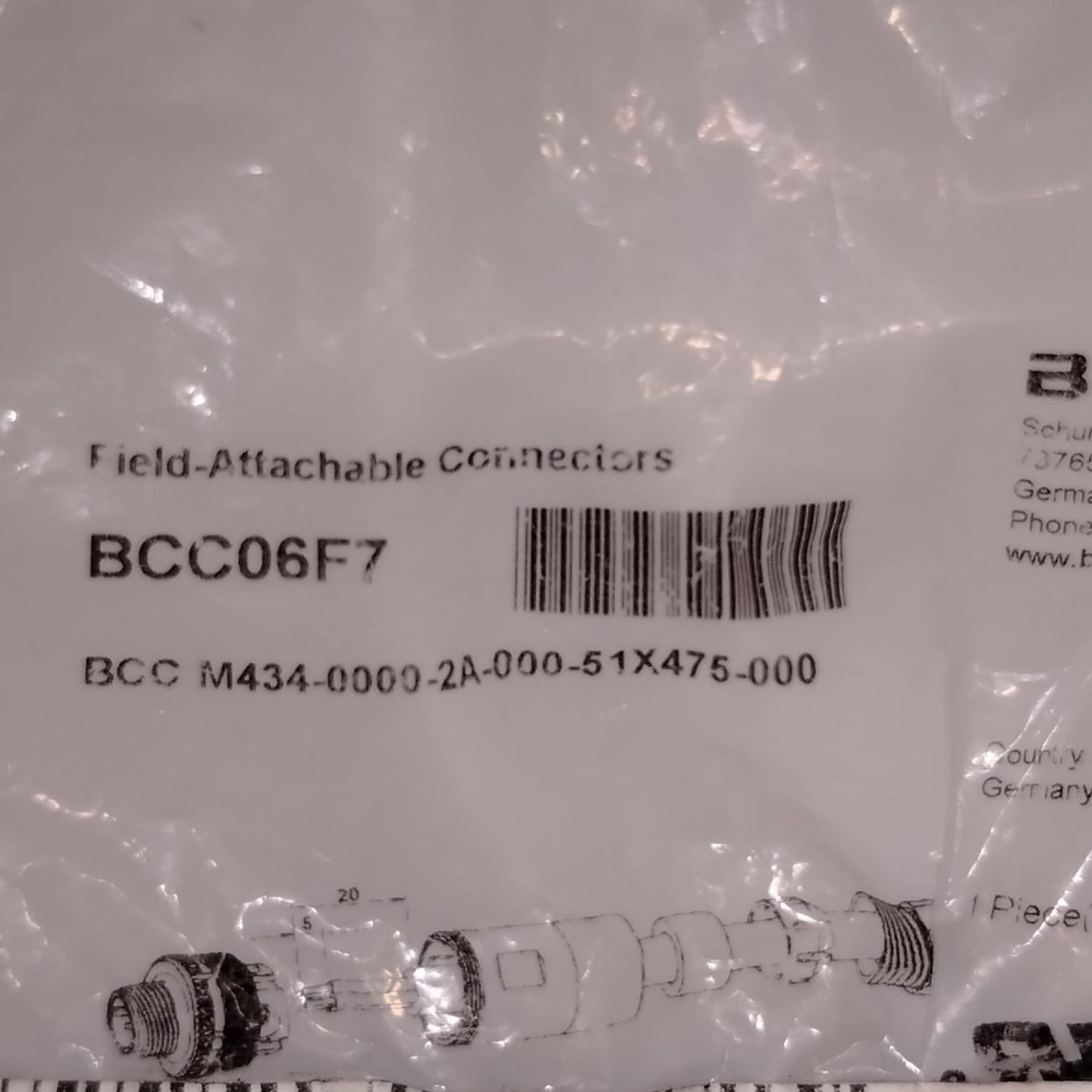 BALLUFF BCC06F7 BCC M434-0000-2A-000-51X475-000 Conector