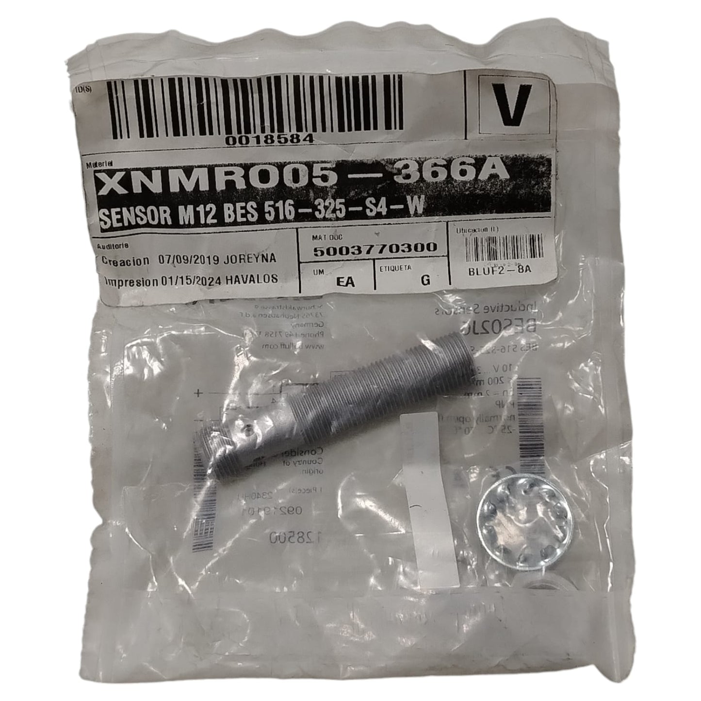 BALLUFF BES02J6 Sensor inductivo