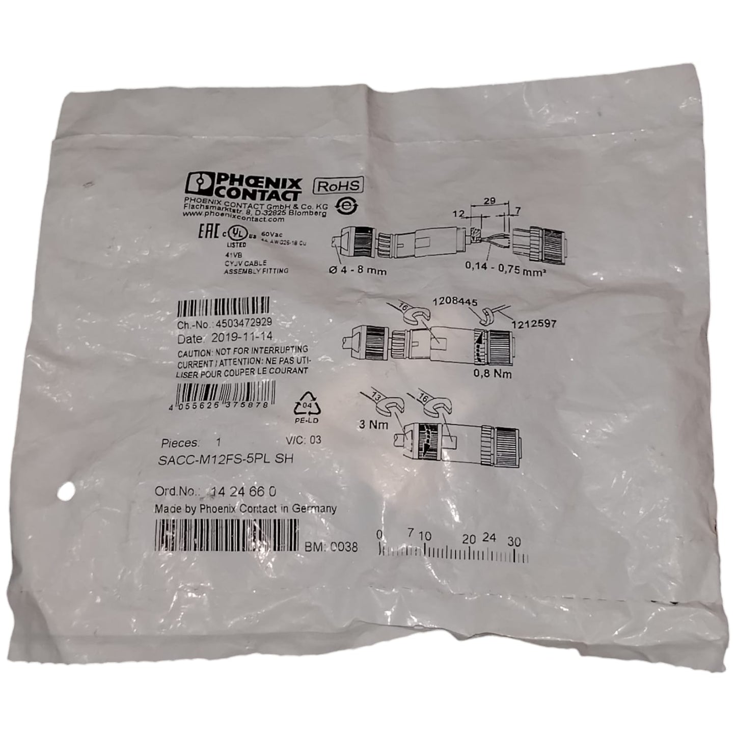 PHOENIX CONTACT SACC-M12FS-5PL SH Conector