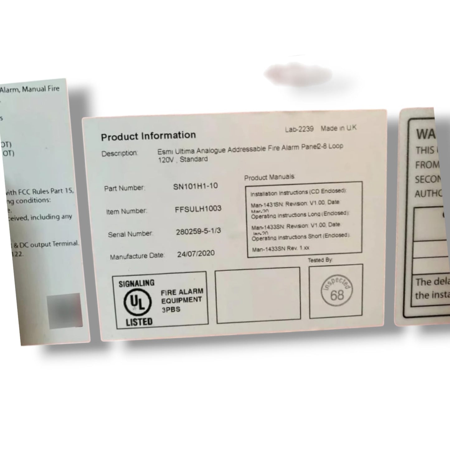 SCHNEIDER ELECTRIC FFSULH1003 PANEL DE CONTROL