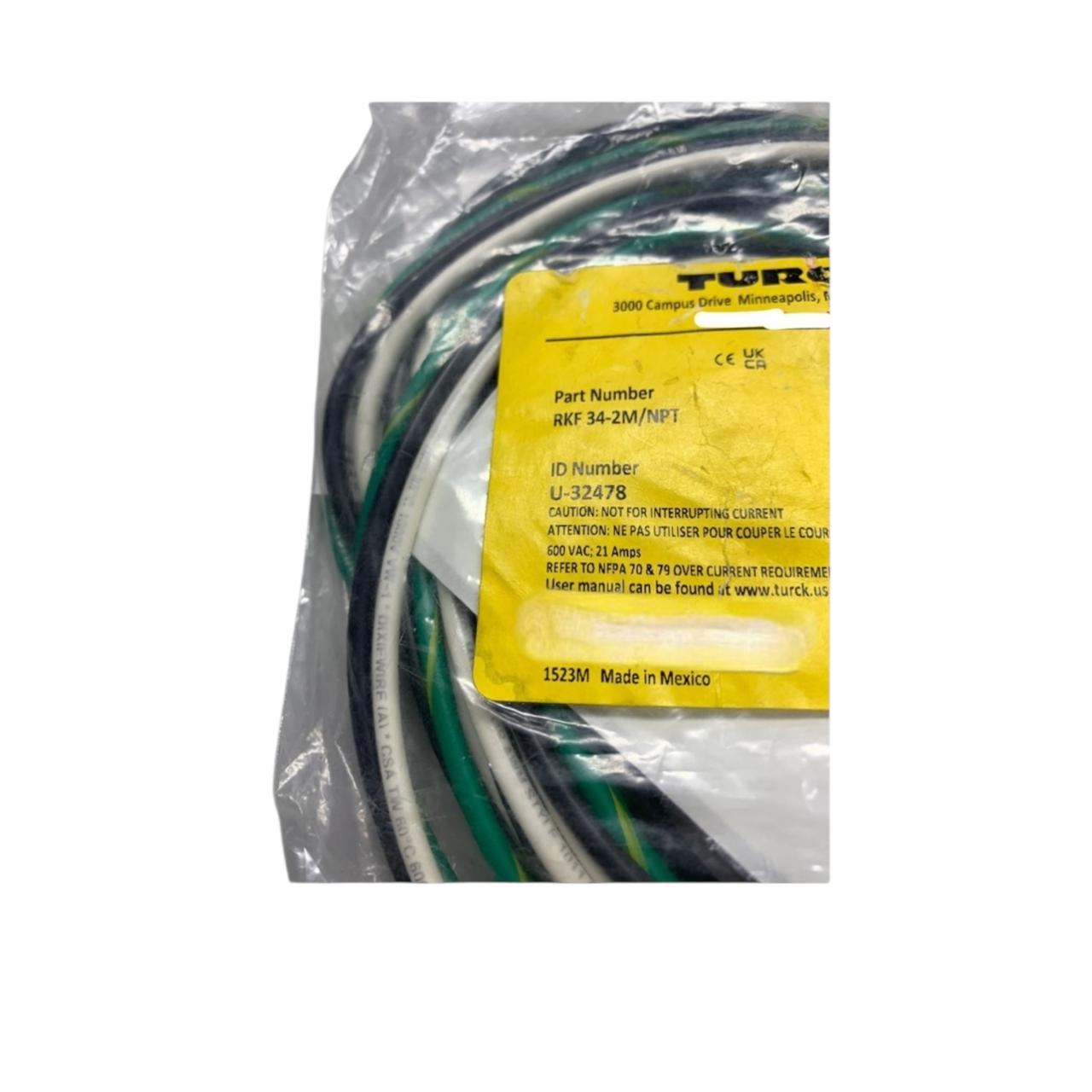 Turck Rfk 34-2m/npt conector industrial