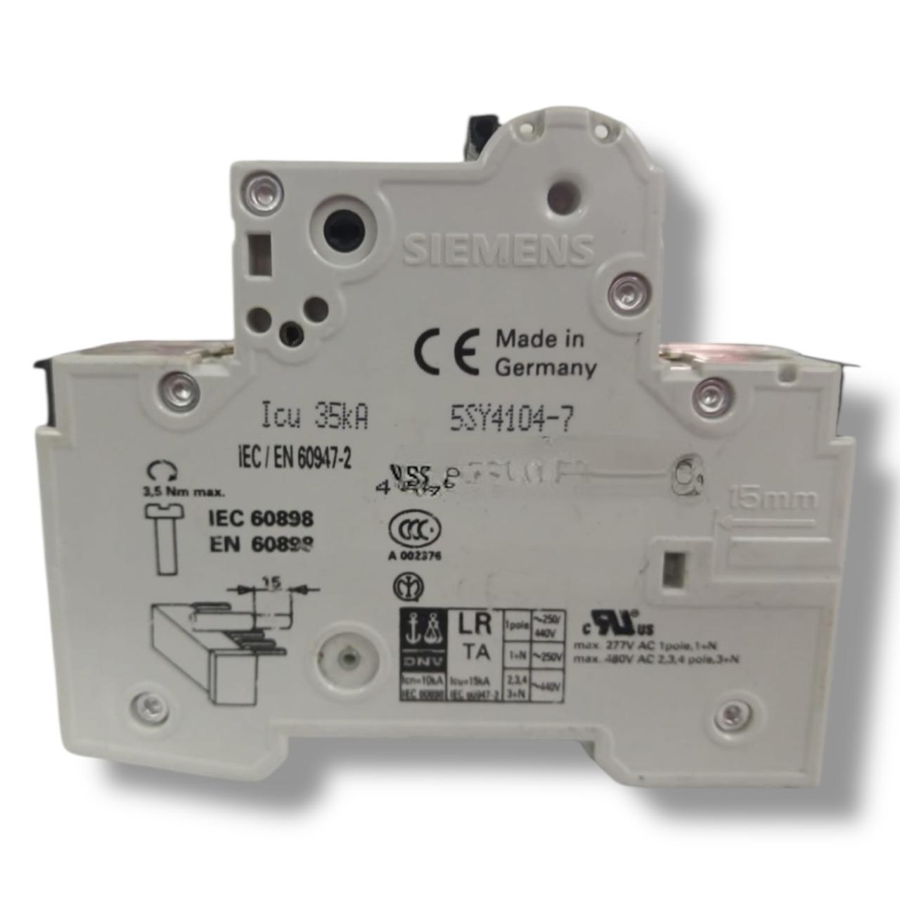 Siemens 5SY4104-7 MCB C4 CON 5ST3010 INTERRUPTOR