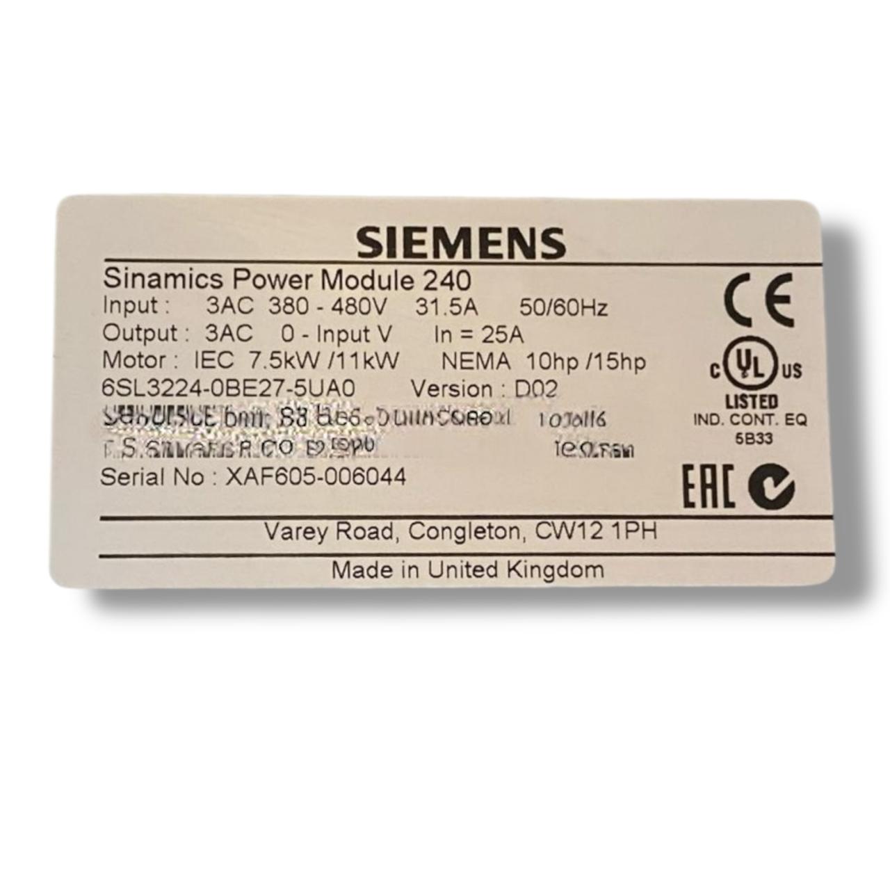 SIEMENS 6SL3224-5UA0 MODULO DE POTENCIA