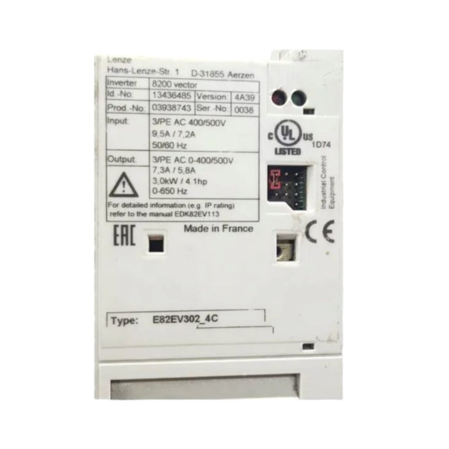 Lenze 13436485 Versión: 4a39 VARIADOR
