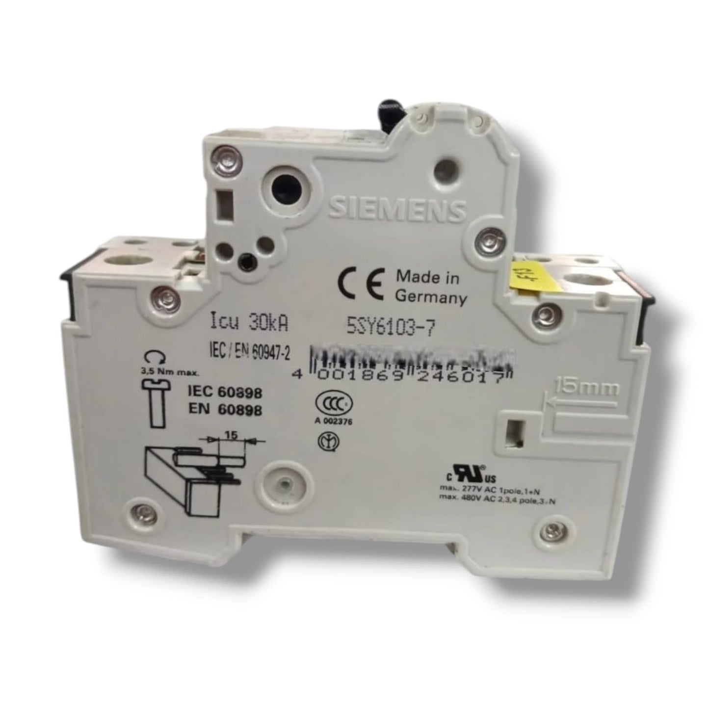 SIEMENS 5SY6103-7 MCB C3 CON 5ST3010 230/400V INTERRUPTOR AUTOMATICO