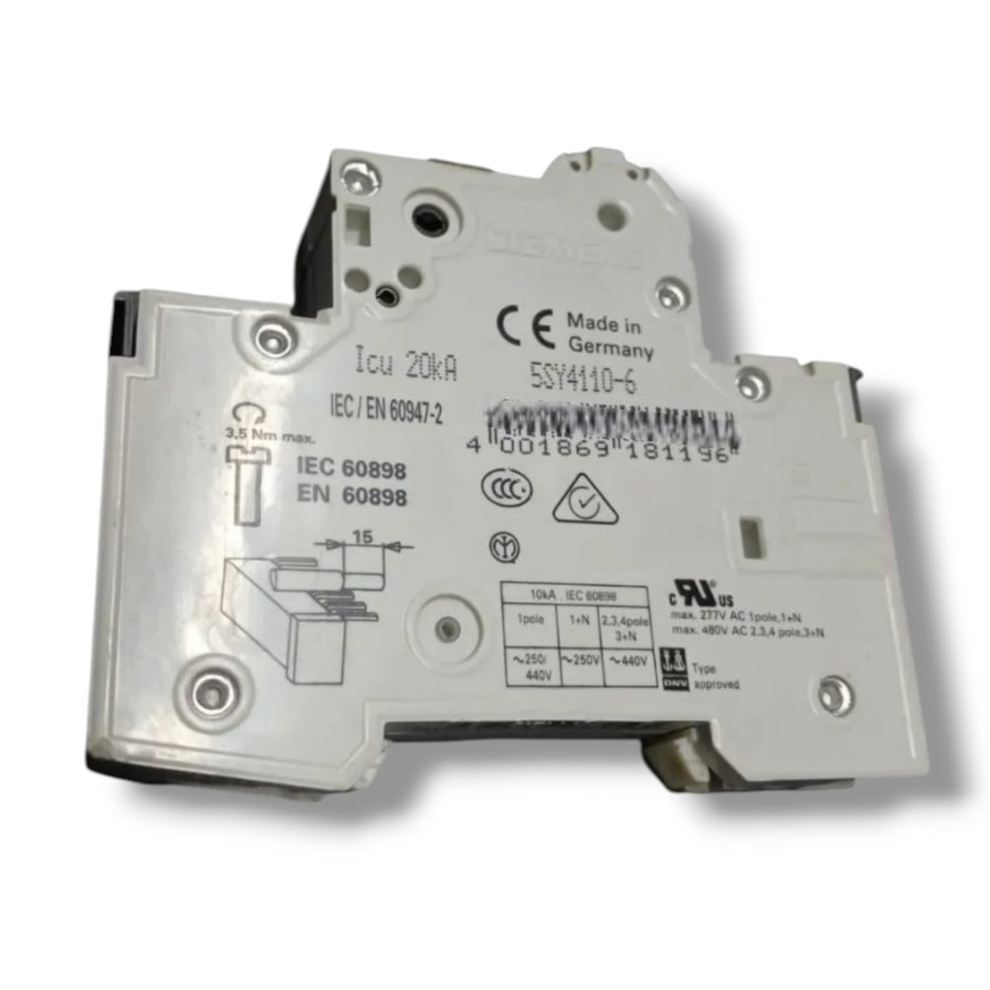 SIEMENS Ssy4110-6MCB B10 INTERRUPTOR AUTOMATICO