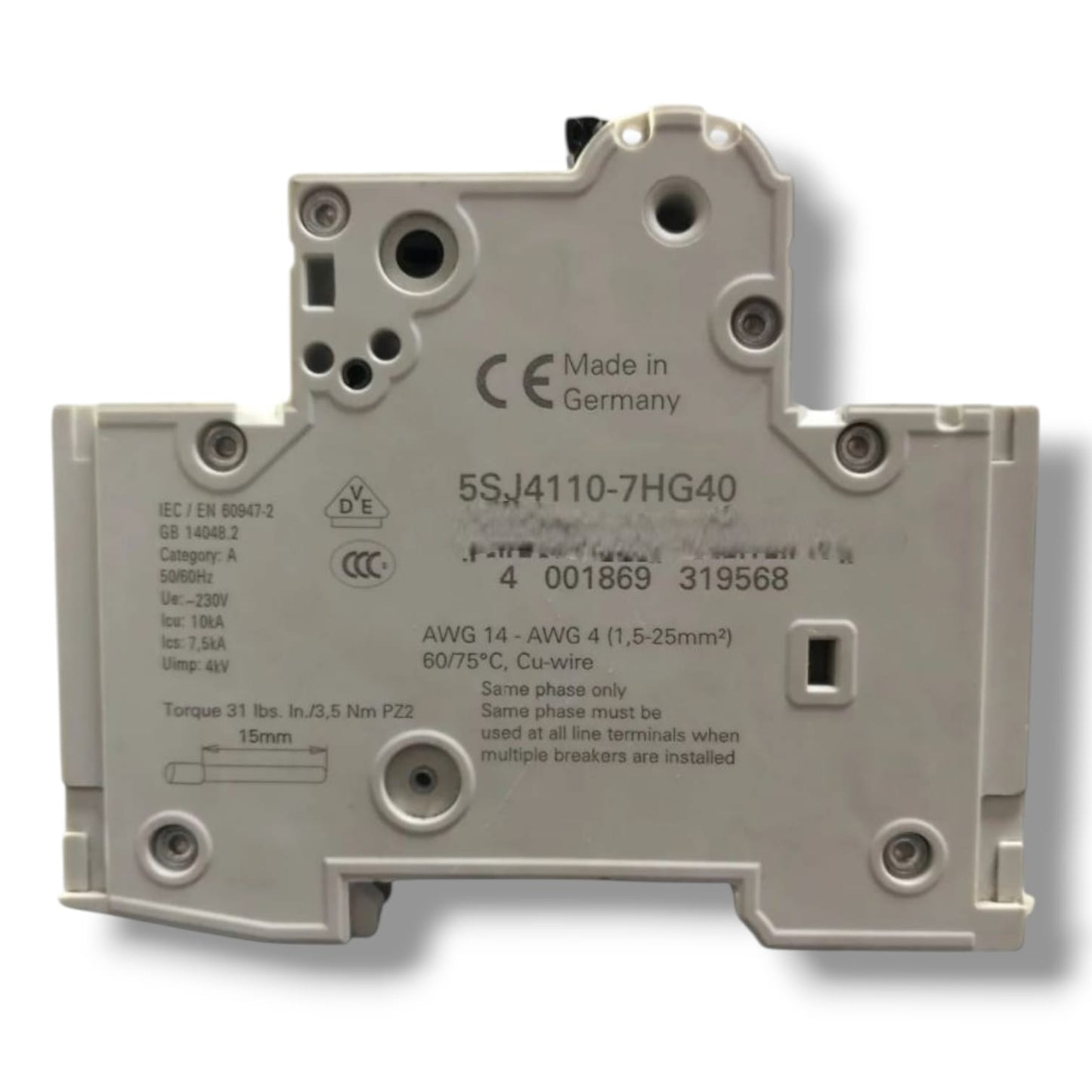 SIEMENS 5SJ4110‑7HG40 INTERRUPTOR AUTOMATICO