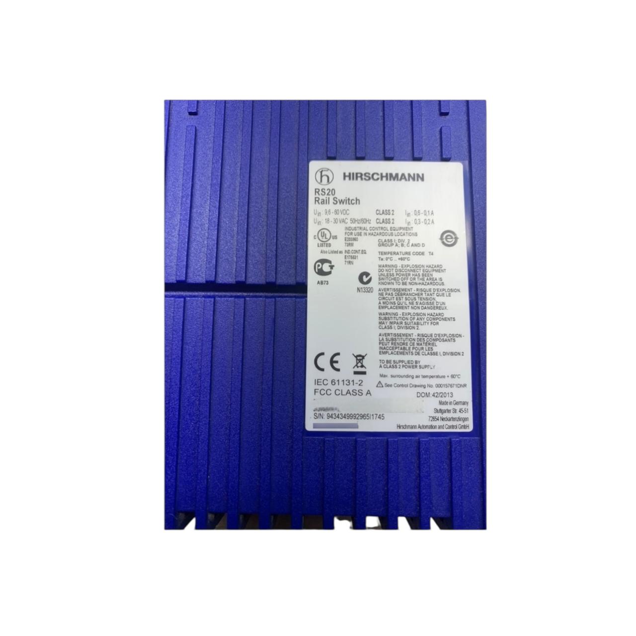 Hirschmann Rs20-0800t1t1sdauhh Sin Conector switch Ethernet industrial