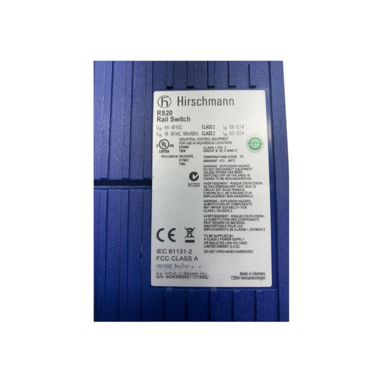 Hirschmann Rs20-0800t1t1sdauhh switch Ethernet industrial