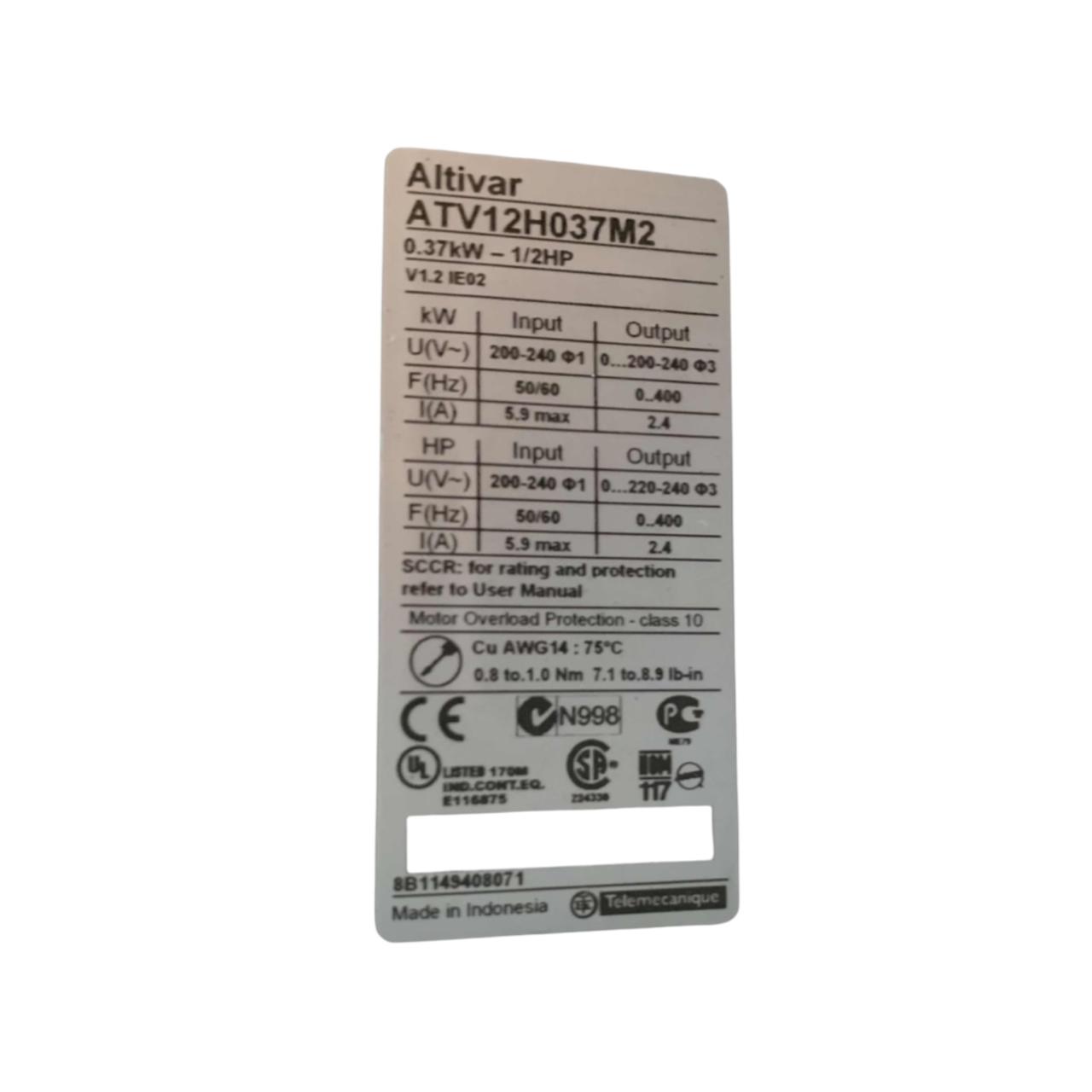 Schneider Electric Atv12h037m2 variador de velocidad