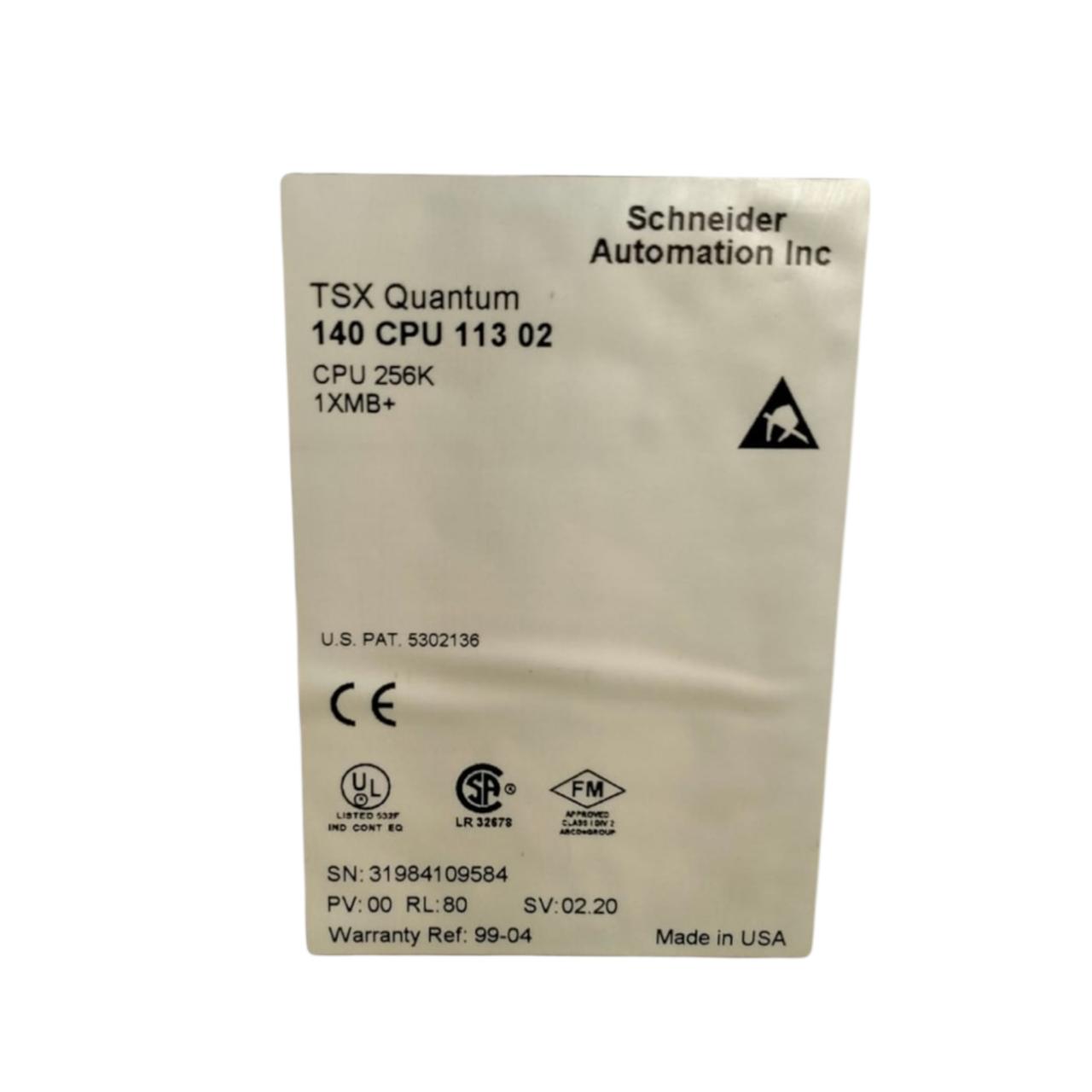 Schneider 140 Cpu 113 02 Cpu 256k módulo CPU Con Detalle