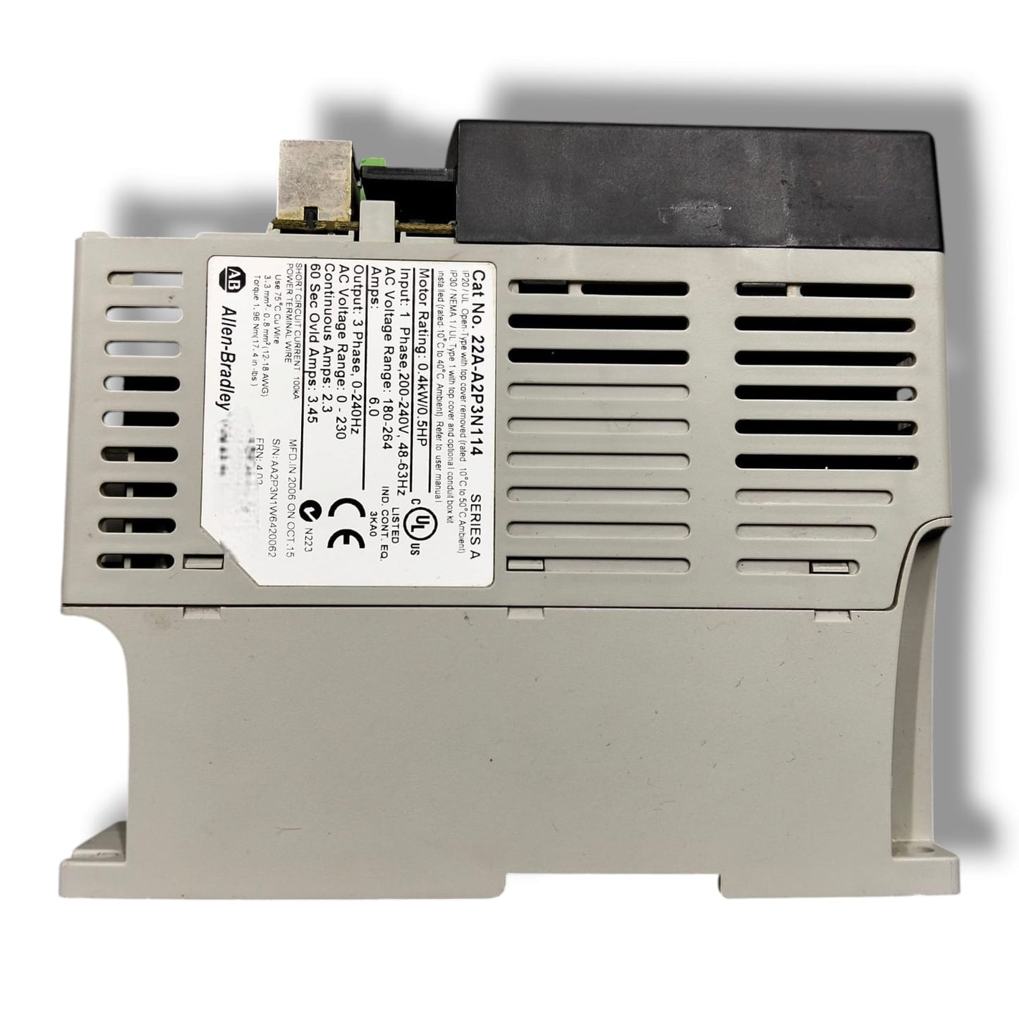 ALLEN BRADLEY 22A-A2P3N114 VARIADOR DE FRECUENCIA CON DETALLE