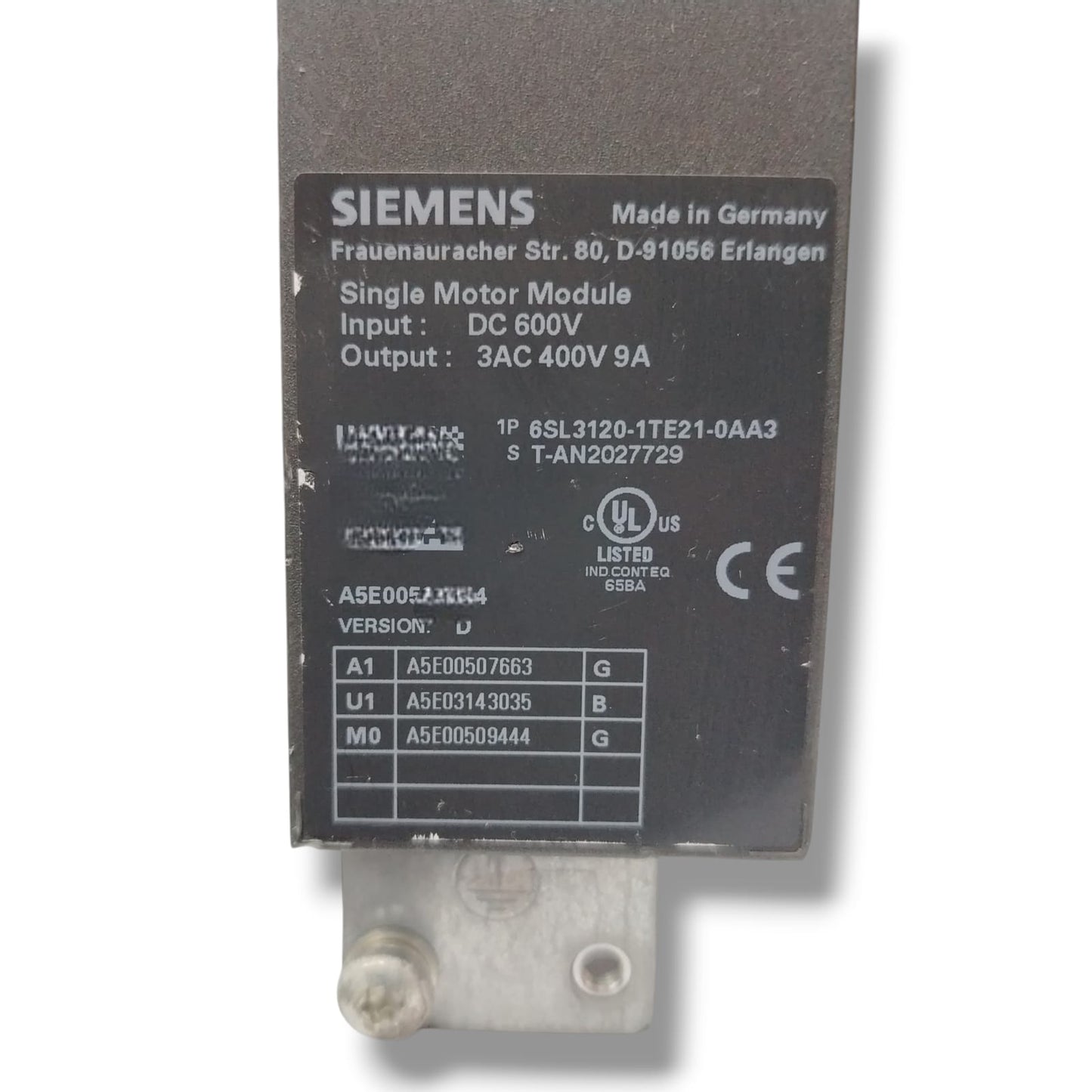 SIEMENS 6SL3120-1TE21-0AA3