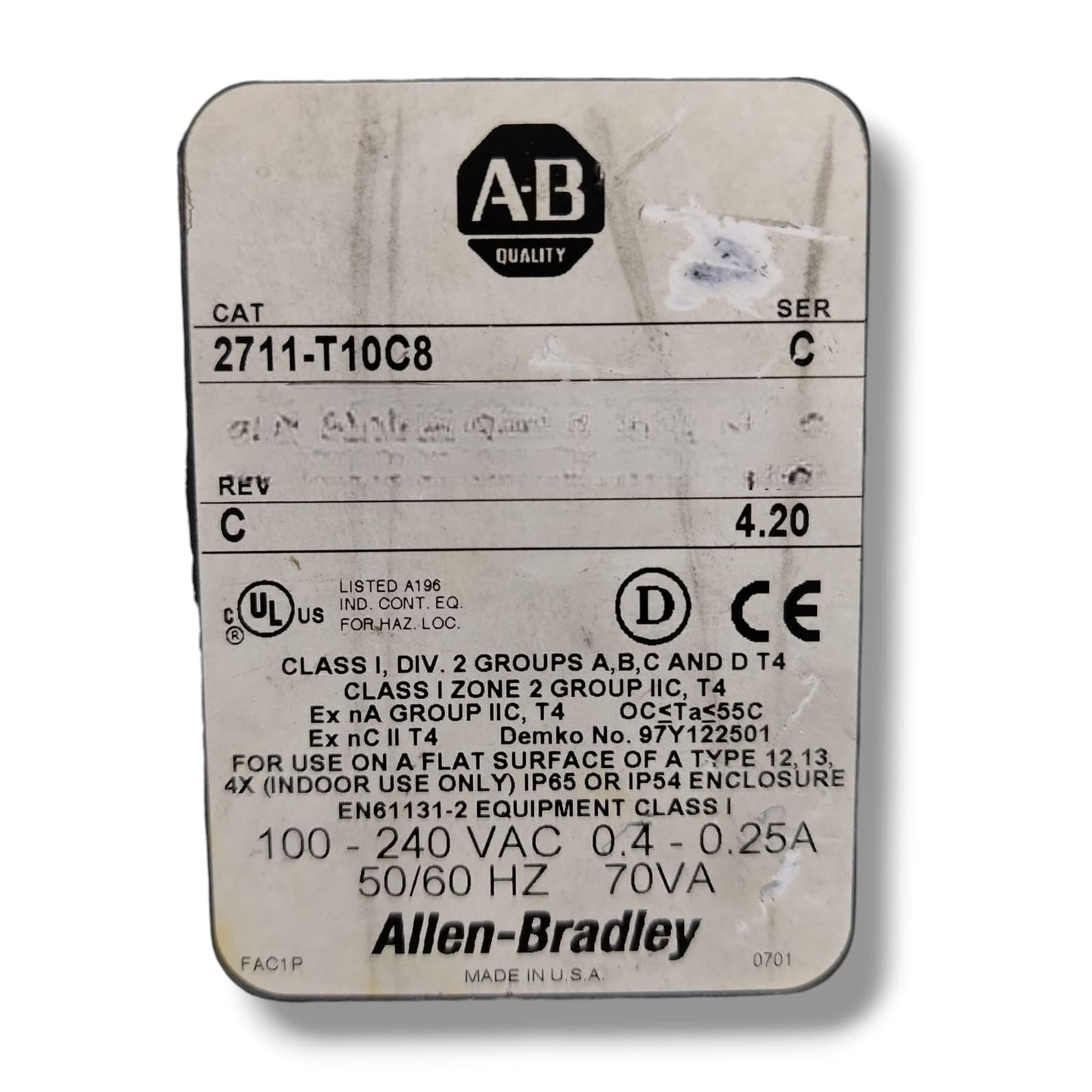 ALLEN BRADLEY 2711-T10C8