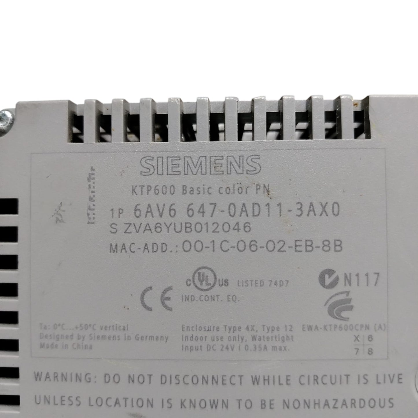 SIEMENS 6AV6 647-0AD11-3AX0 SIMATIC HMI