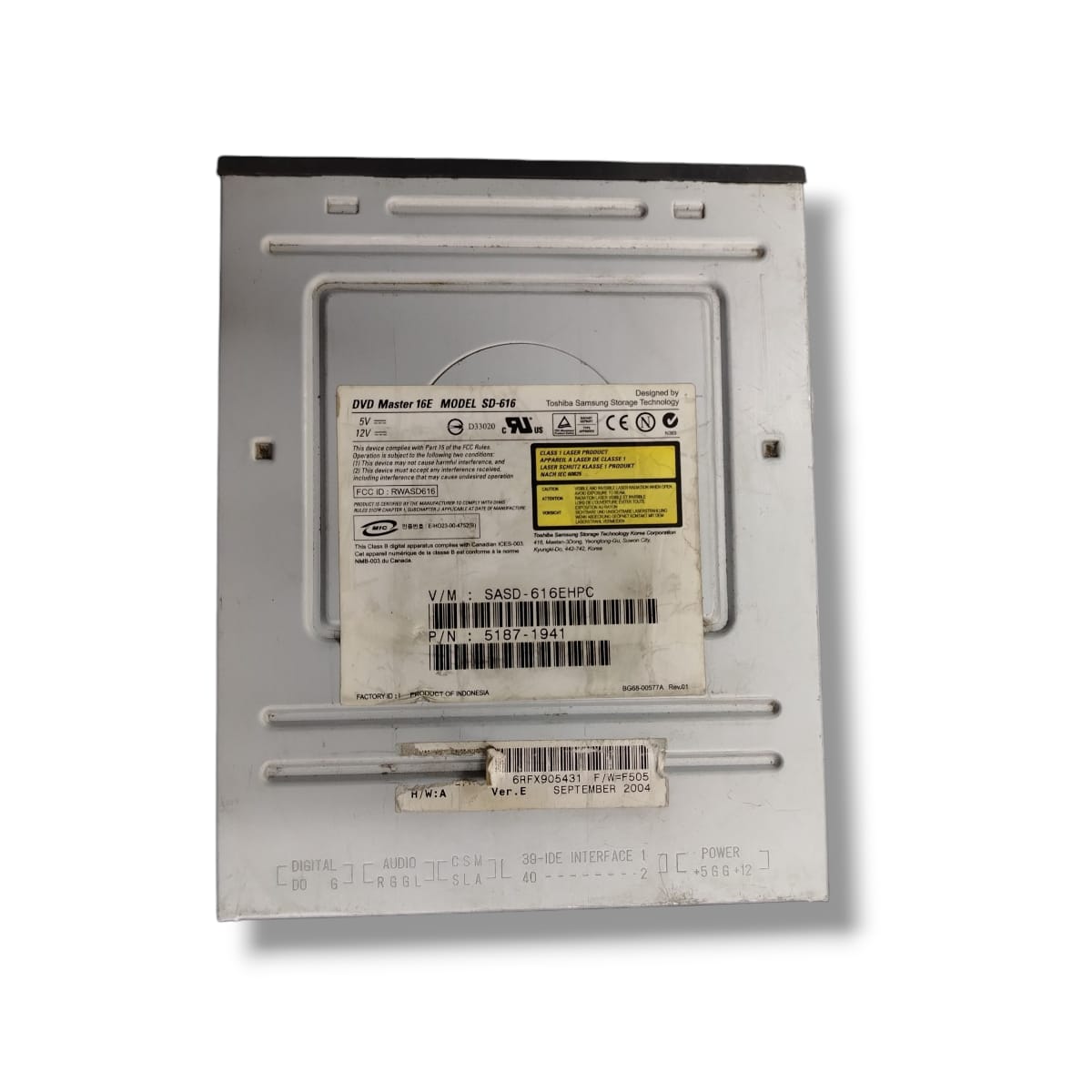 SAMSUNG DVD MASTER SD-616 unidad óptica interna tipo DVD-ROM para escritorio.