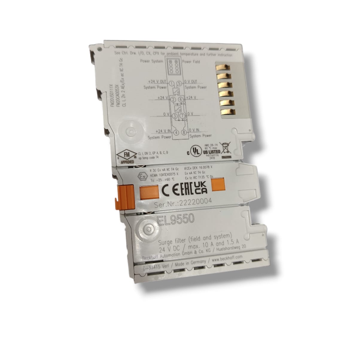 BECKHOFF EL9550 SYSTEM TERMINAL MODULE