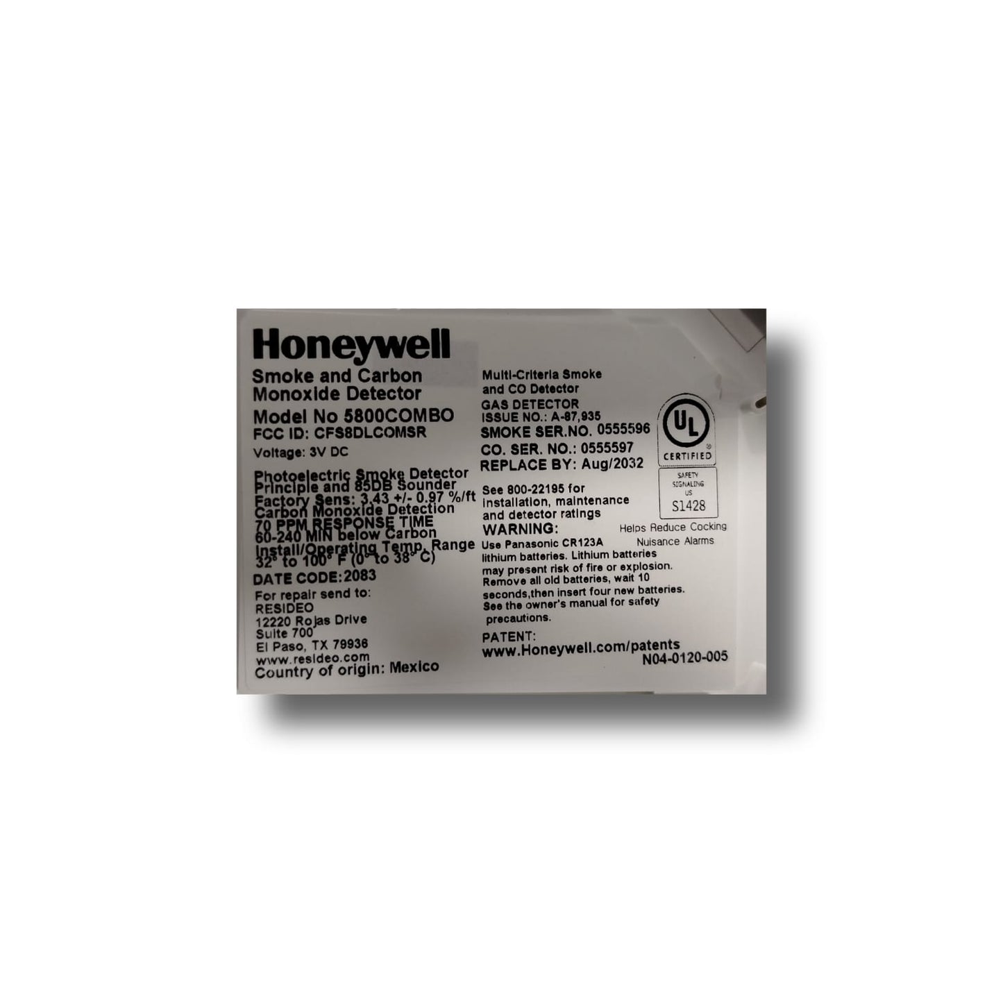 HONEYWELL 5800COMBO