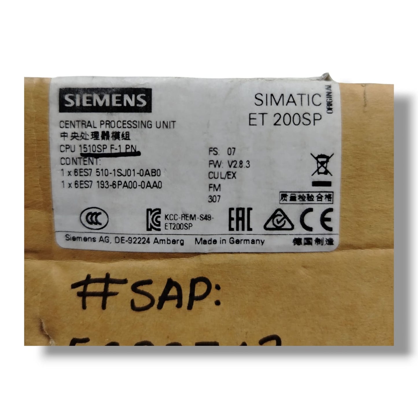 Siemens 6ES7 510-1SJ01-0AB0 unidad de procesamiento