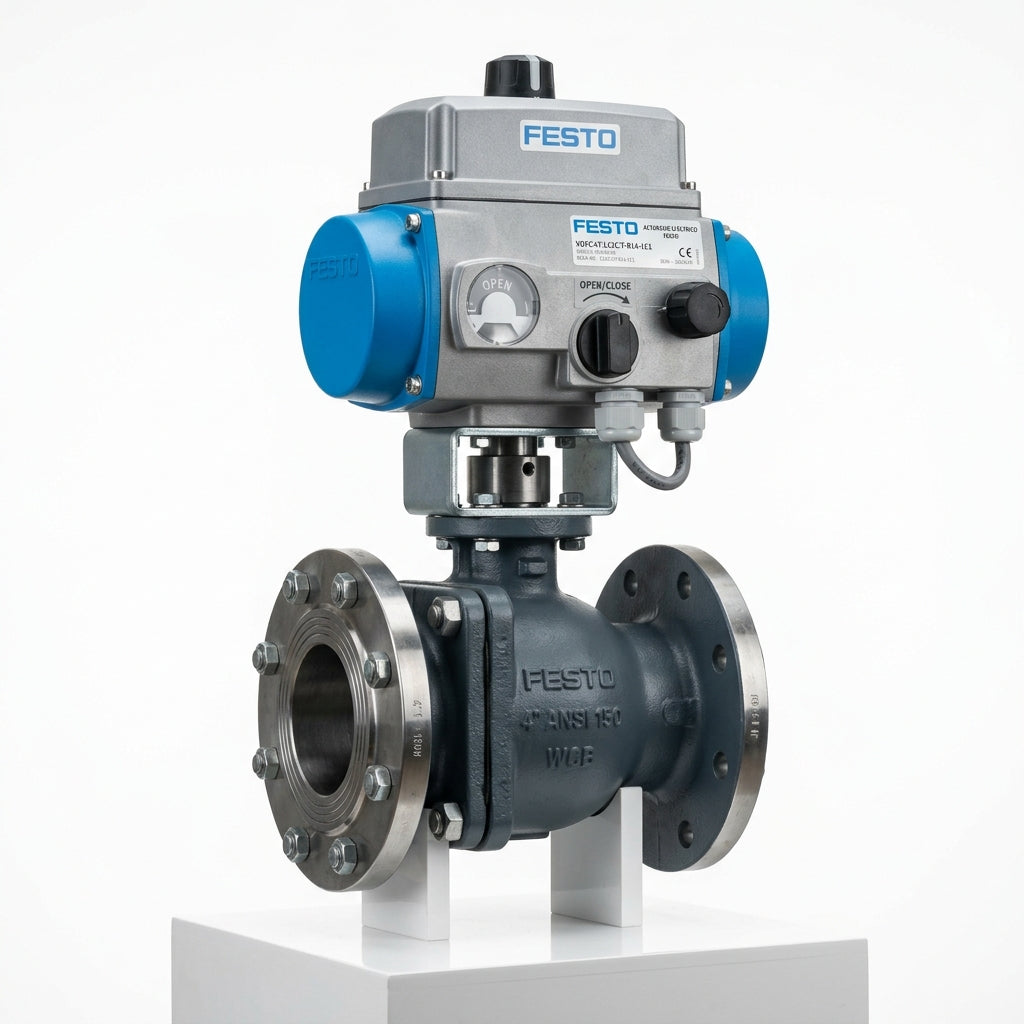 FESTO ENSAMBLE VÁLVULA BOLA 4” BRIDA ANSI 150# C/ACTUADOR ELECTRICO