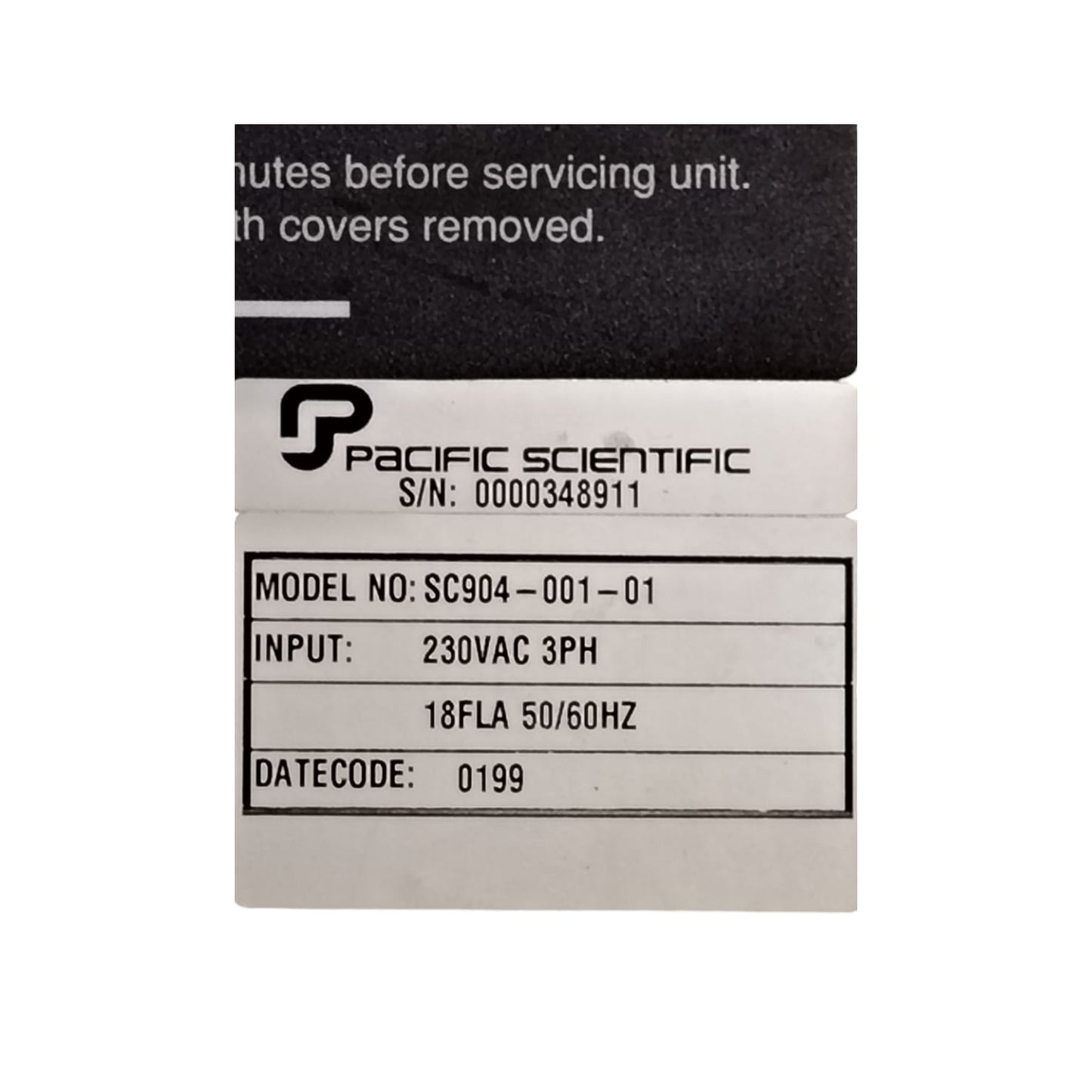 Pacific scientific SC904-001-01 servodrive
