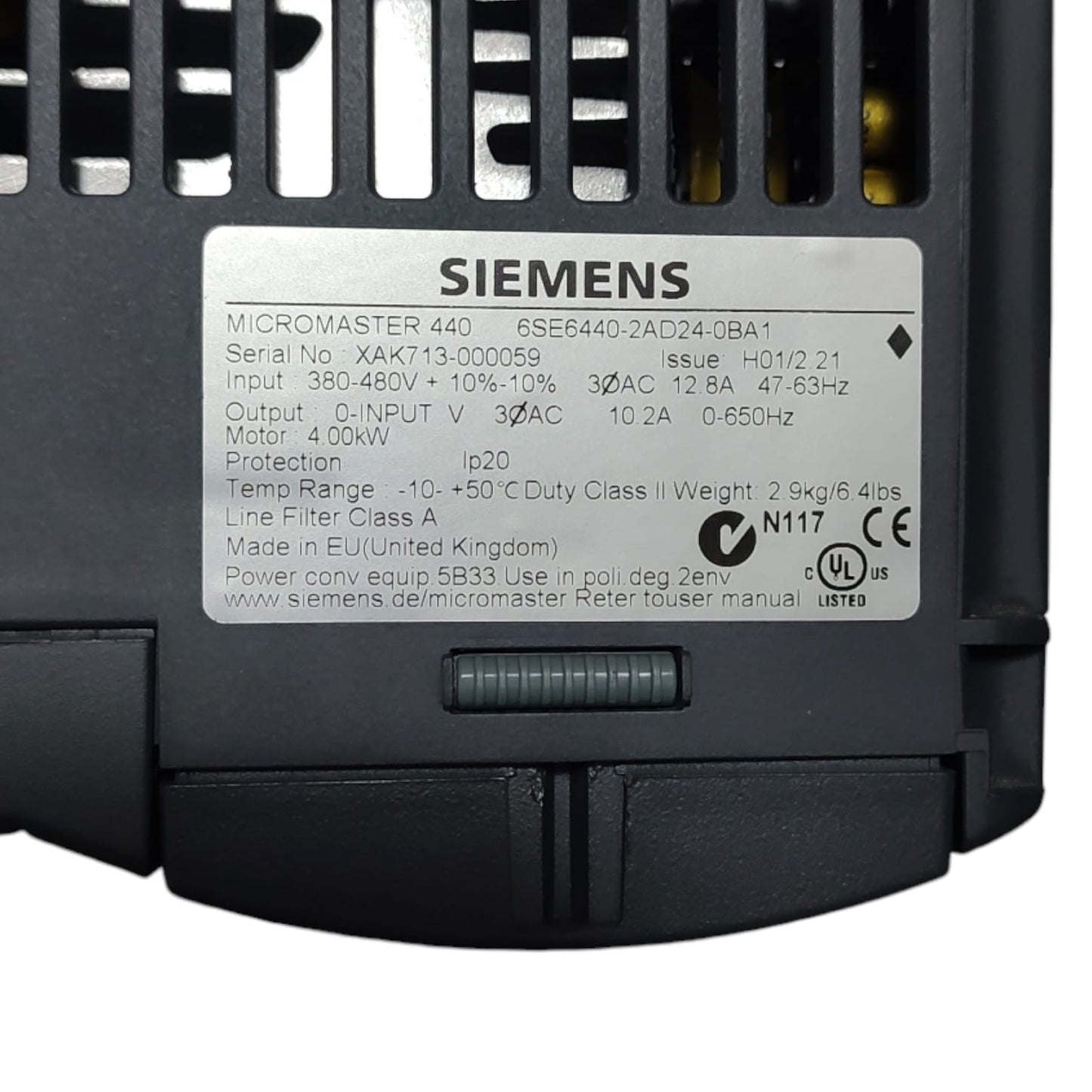 Siemens 6SE6440-2AD24-0BA1 variador de frecuencia