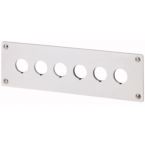 M22-E6 Placa empotrable de aluminio 6 orificio 237HX72Wmm color Gris