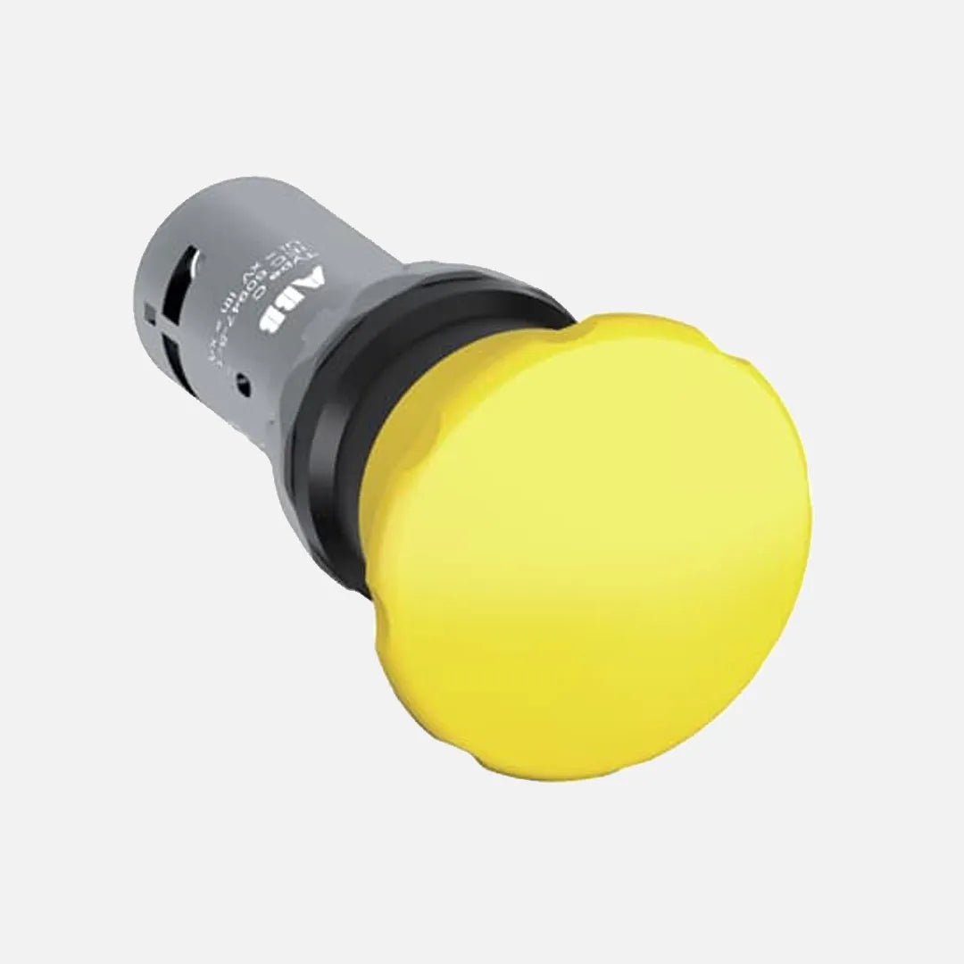 CPM3-10Y-11 Boton tipo hongo 40mm momentaneo amarillo no iluminado 1NC+1NA 300V