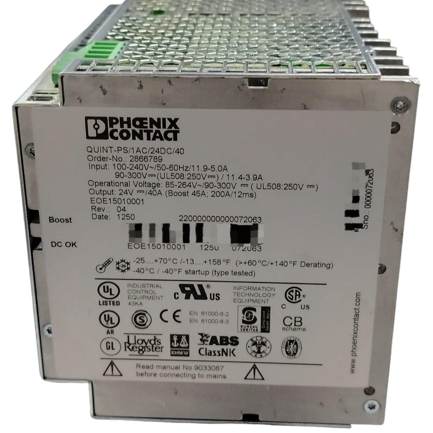 Phoenix Contact QUINT-PS/1AC/24DC/40 Fuente de alimentación