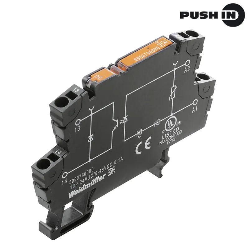 TOP 24VDC/48VDC 0,1A Interfaz con relé SSR 6.1mm 0.1A Input 24VCD Output 48VCD