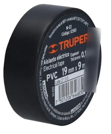 Cinta De Aislar #22 9 Metros Negra Truper 12501