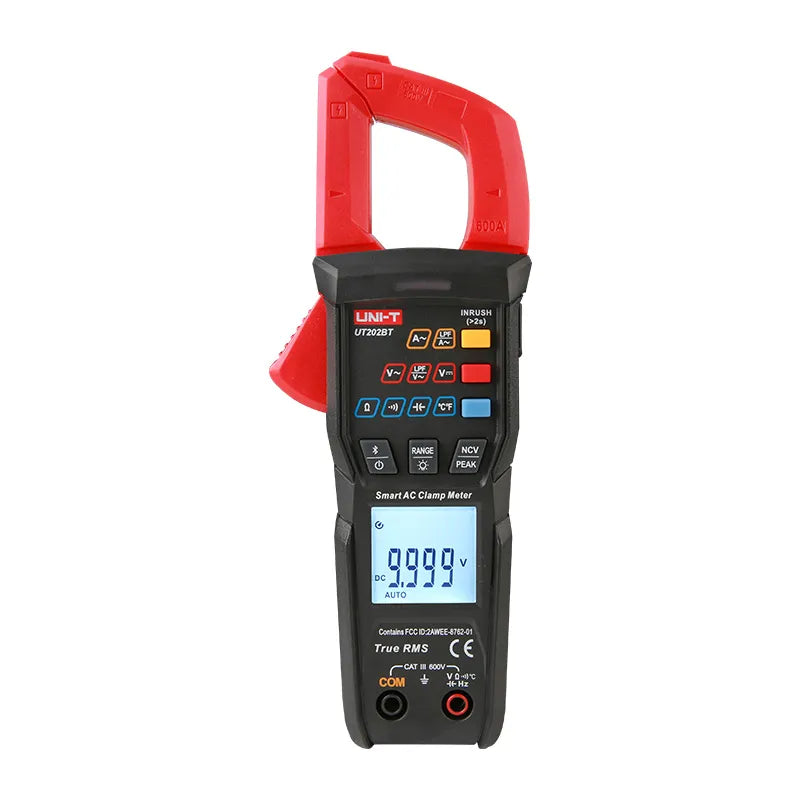 Pinza amperimétrica 600A AC, 600VAC, 100MOHMS, 100mF, -40°~1000°c Conex. BT