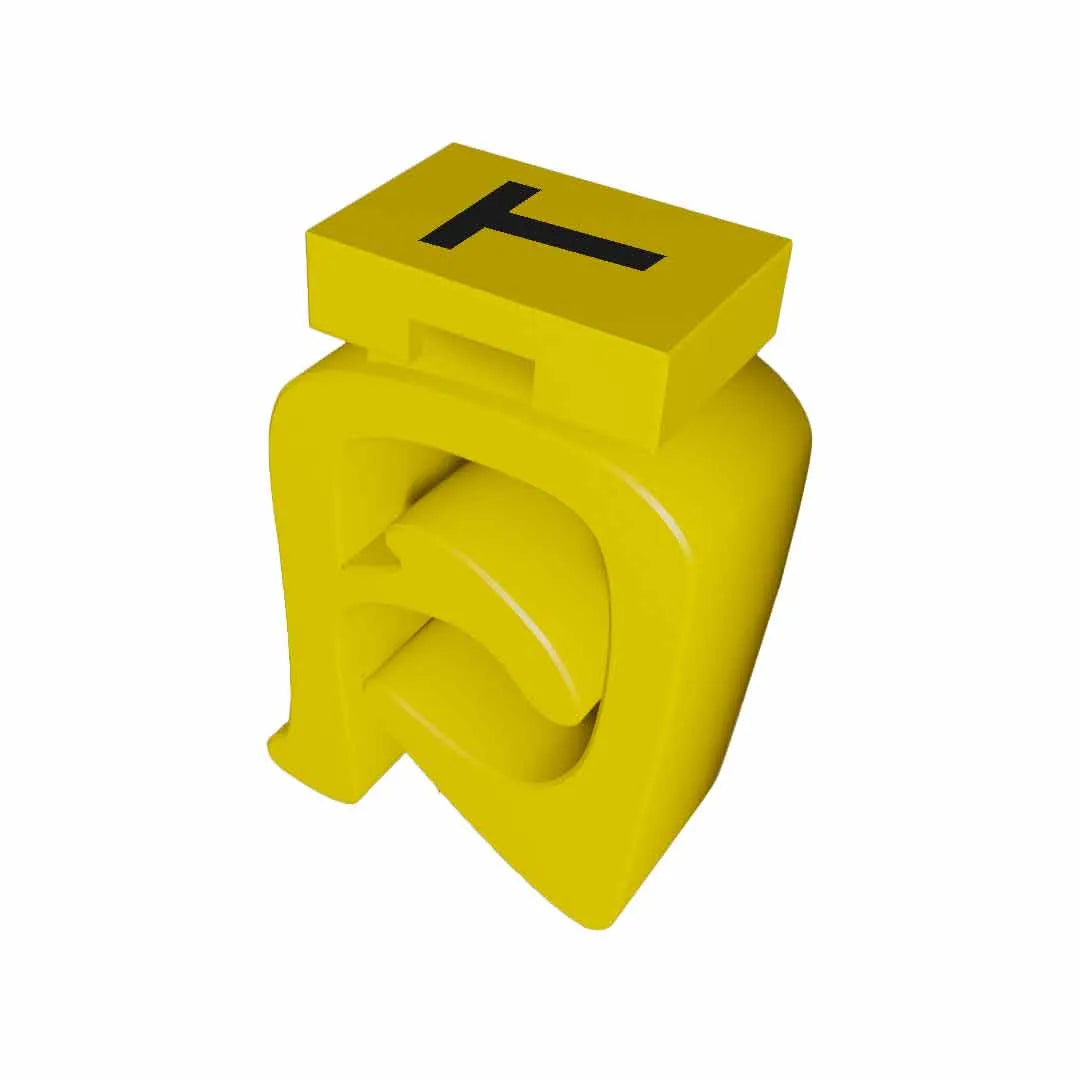 M-FIX O 2.3 U Señalizador abierto de cable 12-8AWG -U- Amarillo 250Pz