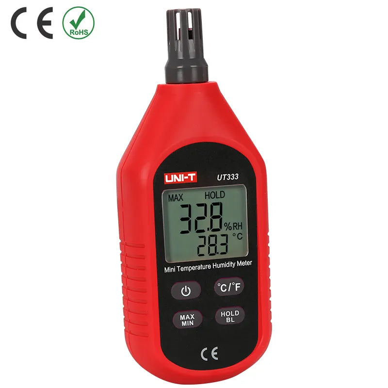 Mini medidor de temperatura y humedad -10°-60°C, 0%-100%RH, 1/s