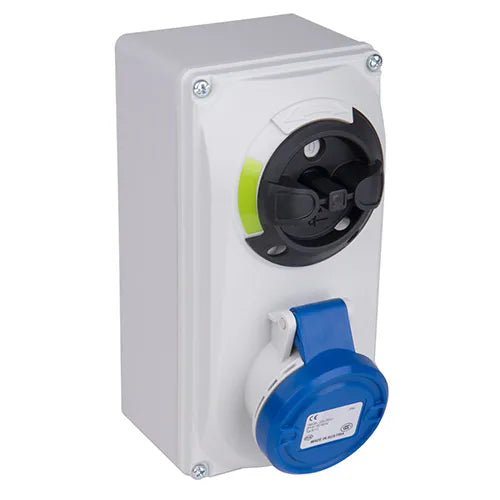 Base emportrar enclavamiento 16A 2P+T 230VCA 6h Azul IP44-IP54