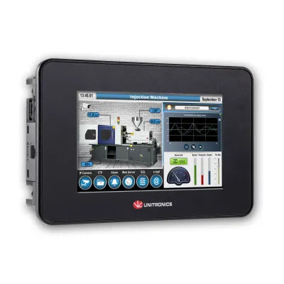 Standard HMI+PLC 5” LCD TFT Color 800x480px 10DI (2xHSC), 2AI, 2PT100/TC 8DO (Re