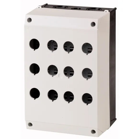 M22-I12 Caja Botónera 12 orificios 240HX160WX125Dmm color Gris