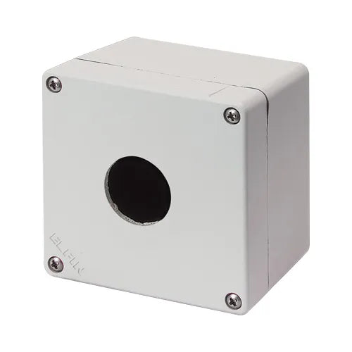 Caja botonera de aluminio M4 1 orificio Ø30 92Wx92Hx70Dmm Gris RAL7035