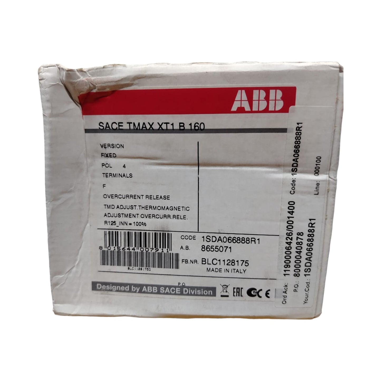 ABB XT1 B 160 CONTACTOR TRIFÁSICO