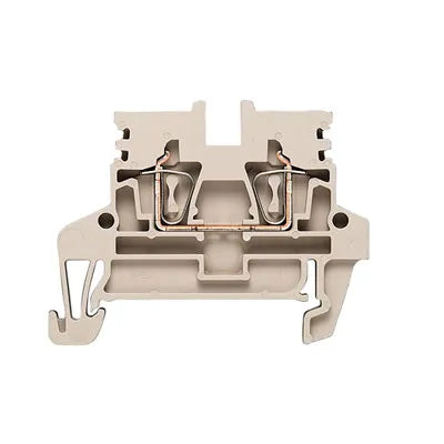 ZDU 2.5N Clema compacta 2 conexiones 2.5mm² 30-12AWG 24A 800VCA Beige